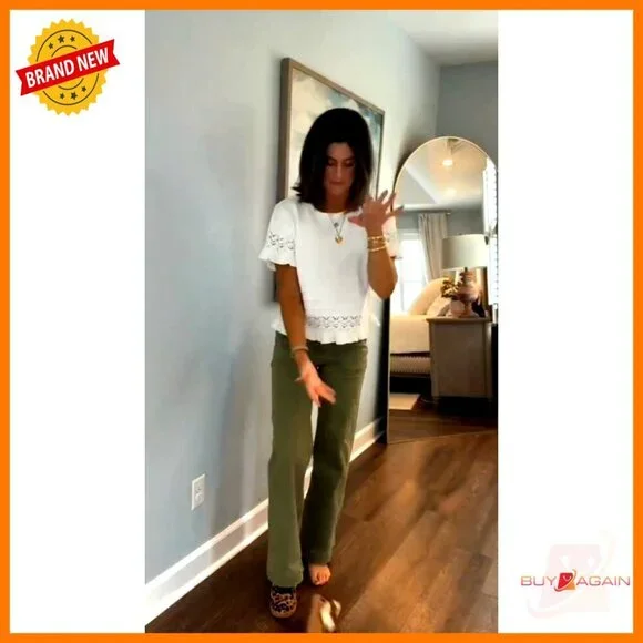 Short Sleeve Sweater Round Neck Ruffled Hem Knit Pullover Summer Casual Top - Picture 7 of 7